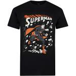 Tops deportivos negros de algodón Superman manga corta con cuello redondo transpirables informales talla L para hombre 
