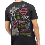 Camisetas negras de algodón de manga corta Superman manga corta con cuello redondo informales talla XL para hombre 