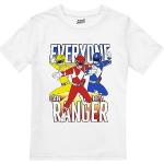 Cotton Soul Power Rangers Everyone Can Be A Ranger Boys T Shirt, White, 9-10 Years
