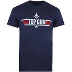 Camisetas deportivas azul marino de algodón Top Gun manga corta con cuello redondo transpirables informales con logo talla S para hombre 