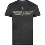 Camisetas deportivas negras de algodón Top Gun manga corta con cuello redondo transpirables vintage talla XL para hombre 