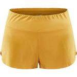 Shorts amarillos de poliester de running de verano Craft talla L de materiales sostenibles para mujer 