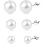 Pendientes blancos de perlas de cuentas para navidad para mujer 