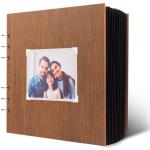 Álbumes marrones de madera de fotos de contrachapado 