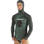 Tops deportivos verdes de sintético rebajados tallas grandes con capucha de camuflaje Cressi talla XXL para mujer 
