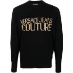 Jerséis negros de poliester cuello redondo rebajados manga larga con cuello redondo con logo VERSACE Jeans Couture talla L para hombre 
