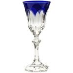 Copas azules de vidrio de vino art déco Dobladas 