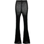 Pantalones acampanados negros de poliamida rebajados ancho W38 de punto MOSCHINO con crochet talla XL para mujer 