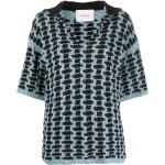 Camisetas negras de algodón de manga corta manga corta de punto con crochet talla M para mujer 