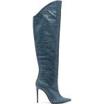 Botas azules de piel de cocodrilo de piel  con tacón más de 9cm con logo talla 37 para mujer 