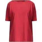 Camisetas rojas de algodón de manga corta rebajadas manga corta con cuello redondo de punto CROSSLEY talla XS para mujer 