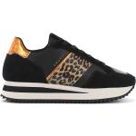 Zapatillas negras de goma de tenis Pantera leopardo para mujer 