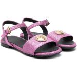 Sandalias rosas de goma de tiras rebajadas con logo VERSACE con purpurina talla 38 para mujer 