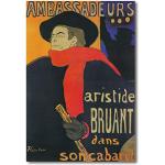 Cuadro Decoratt: Ambassadeurs Aristide Bruant - Henri de Toulouse Lautrec 48x71cm. Cuadro de impresión directa.