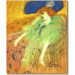 Cuadro Decoratt: Mujer con sombrero azul - Pablo Picasso 25x30cm. Cuadro de impresión directa.