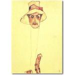 Cuadro Decoratt: Retrato masculino con chambergo - Egon Schiele 35x50cm. Cuadro de impresión directa.