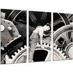 Cuadro Fotográfico Historia Cine Antiguo Hollywood, Charlie Chaplin, Charlot Tamaño total: 97 x 62 cm XXL