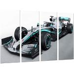 Cuadro Moderno Fotografico Coche Formula 1, Mercedes F1 W10, Mercedes F1 2019, Lewis Hamilton, Valtteri Bottas, 131 x 62 cm, Ref. 27292