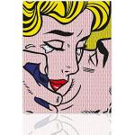 Cuadro sobre lienzo tributo Roy Lichtenstein decoración moderna listo para colgar Kiss V Canvas – Marco de madera hecho a mano decoración casa diseño