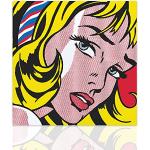 Cuadro tributo Girl with Hair Ribbon Roy Lichtenstein, lienzo moderno Pop Art marco de madera listo para colgar, diseño Home Decor