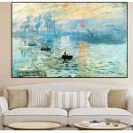 Cuadros de paisaje famoso amanecer con impresión de Claude Monet, pintura al óleo sobre lienzo, póster artístico impreso, imagen de pared para sala de estar