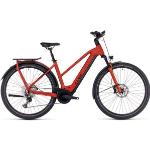 Bicicletas eléctricas rojas Cube Kathmandu Hybrid para mujer 