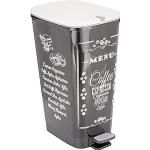 Curver - Cubo de basura Chic Bin con pedal antideslizante 50L, decorado cocina, tapa y aro para bolsa