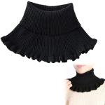 Bufandas negras de jersey de lana  de punto con volantes Talla Única para mujer 