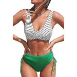 Bikinis completos verdes con rayas talla L en 75D para mujer 