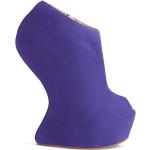Zapatos peep toe azules de ante con cremallera con tacón más de 9cm GIUSEPPE ZANOTTI talla 39 para mujer 