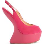 Zapatos peep toe rojos de ante con tacón más de 9cm con logo GIUSEPPE ZANOTTI talla 38 para mujer 