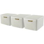 Curver Caja de almacenaje con tapa Style 3 uds L blanco 240656