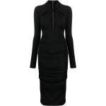 Vestidos negros de viscosa de manga larga rebajados manga larga Dolce & Gabbana fruncido talla XL para mujer 