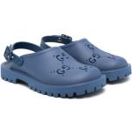 Sandalias azules de goma de tiras con hebilla con logo Gucci Supreme talla 33 para mujer 