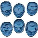 Cuticuter Power Rangers Pack Cortador de Galletas, Plástico, Azul, 16x14x1.5 cm, 6 Unidades