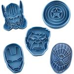 Cortadores azules de plástico de comida Marvel 