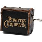 Cuzit Caja de música de juguete de piratas del Caribe de madera con manivela, caja musical para manualidades, regalos para cumpleaños, Navidad, día de San Valentín