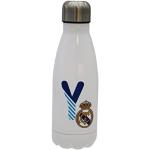 CYPBRANDS Botella Personalizable Blanca DE Acero 550ML Real Madrid, Unisex niños, Plata, Diseño Letra Y