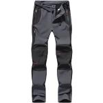 Pantalones grises de poliester de softshell impermeables formales con cinturón talla L para hombre 