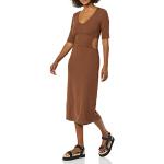 Vestidos marrones con aberturas de verano tallas grandes informales de punto talla XXL para mujer 