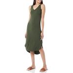 Vestidos informales verdes de viscosa sin mangas con escote asimétrico informales de punto talla XS de materiales sostenibles para mujer 