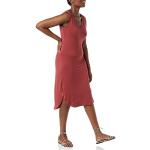 Vestidos informales rojos de viscosa sin mangas con escote asimétrico informales de punto talla S de materiales sostenibles para mujer 