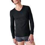Camisetas térmicas negras de poliester Oeko-tex rebajadas manga larga con escote V de punto Damart talla XL para hombre 