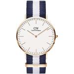 Relojes blancos de oro de pulsera con correa intercambiable Clásico Daniel Wellington Classic Glasgow para hombre 