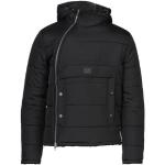 Abrigos negros de poliester con capucha  manga larga con logo Daniele Alessandrini talla 3XL para hombre 