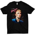 Camisetas negras de algodón de manga corta David Bowie tallas grandes manga corta con cuello redondo con logo talla XXL para mujer 