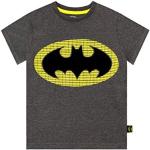 Camisetas grises de terciopelo de manga corta infantiles Batman con logo DC Comics 6 años 