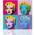 Declea Cuadro Marilyn Monroe estilo Andy Warhol diseño lienzo Pop Art Marco de madera – Decoración de casa lienzo interior pintado sobre lienzo listo para colgar