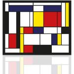 Cuadros modernos multicolor de madera Mondrian 