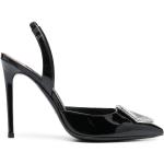 Zapatos negros de charol de tacón rebajados con logo Philipp Plein talla 39 para mujer 